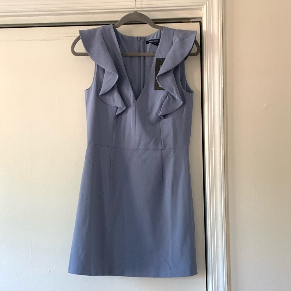 French connection blue ruffle dress